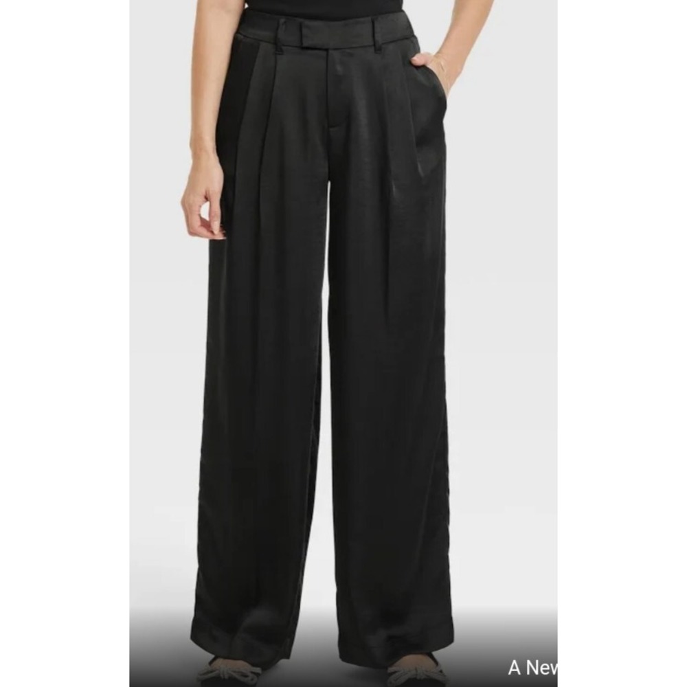 Women's High-Rise Satin Cargo Pants - A New Day Black size 4 New